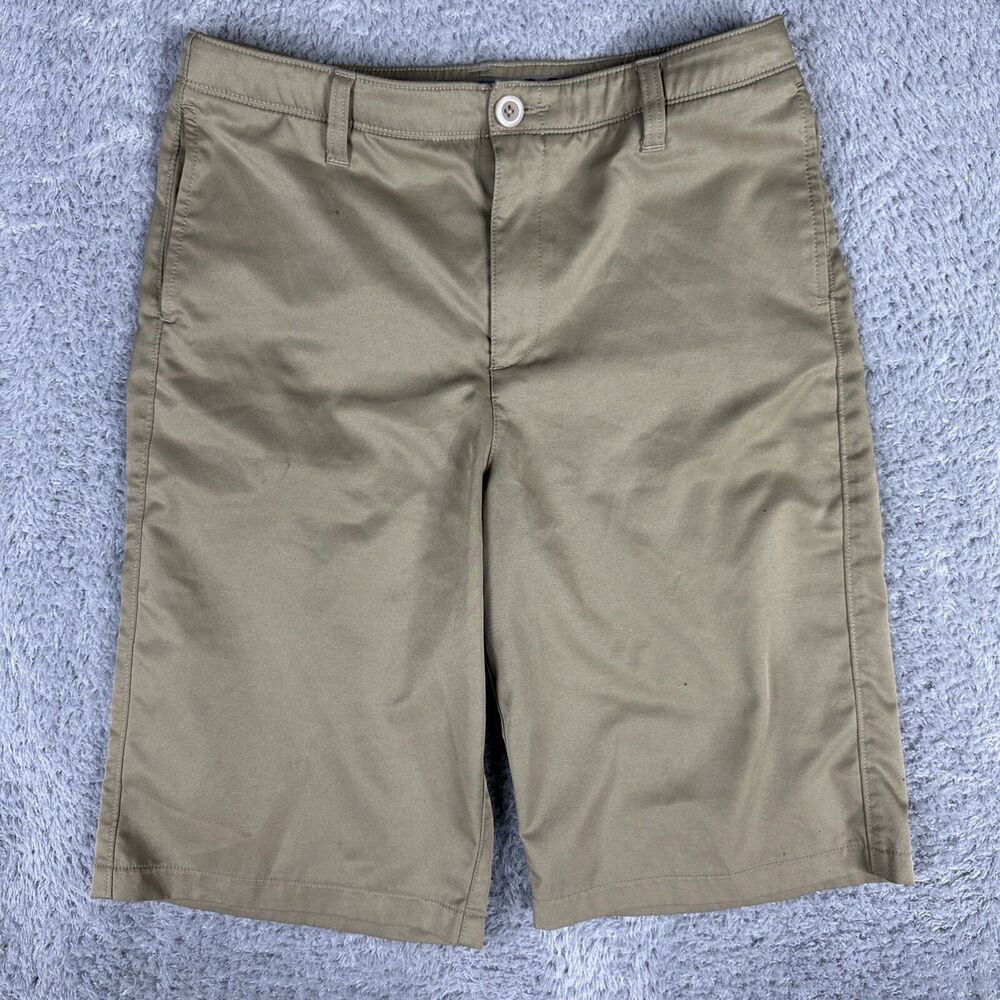 Under Armour Youth Heat Gear Golf Shorts 18 Loose Tan Lightweight Performance